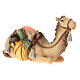 Camellero con camello sentado para belén Original madera pintada en Val Gardena 12 cm de altura media s6