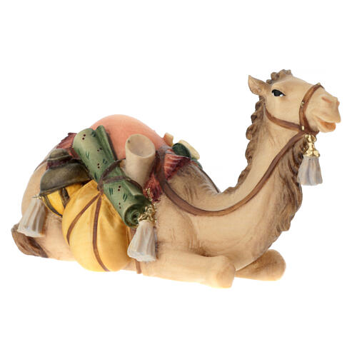 Camel Caretaker with Camel Sitting, 12 cm Original Nativity model, in painted Val Gardena wood 6