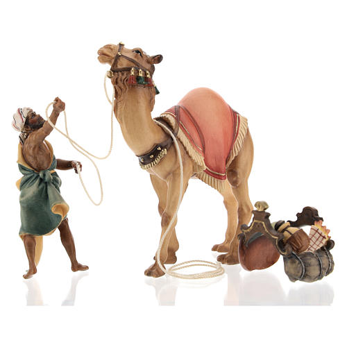 Camellero con camello de pie belén Original madera pintada en Val Gardena 10 cm de altura media 4