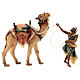 Camellero con camello de pie belén Original madera pintada en Val Gardena 10 cm de altura media s1