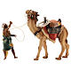 Camellero con camello de pie belén Original madera pintada en Val Gardena 10 cm de altura media s2