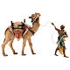 Camellero con camello de pie belén Original madera pintada en Val Gardena 10 cm de altura media s3