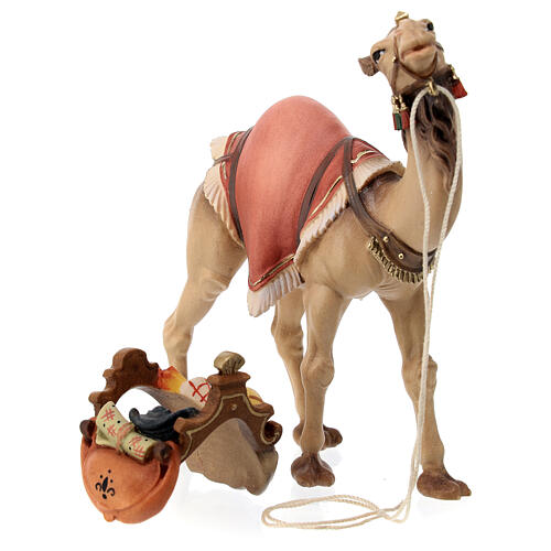 Camellero con camello de pie para belén Original madera pintada en Val Gardena 12 cm de altura media 7