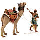 Camellero con camello de pie para belén Original madera pintada en Val Gardena 12 cm de altura media s4