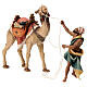Camellero con camello de pie para belén Original madera pintada en Val Gardena 12 cm de altura media s6