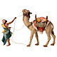 Camellero con camello de pie para belén Original madera pintada en Val Gardena 12 cm de altura media s8