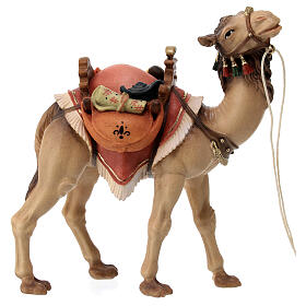 Camel Puller with Camel, 12 cm Original Nativity model, in painted Val Gardena wood