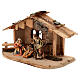 Holy Family with ox and donkey Original model painted wood from Val Gardena 10 cm - 5 pieces s3