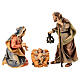 Holy Family with ox and donkey Original model painted wood from Val Gardena 10 cm - 5 pieces s4