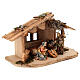 Holy Family with ox and donkey Original model painted wood from Val Gardena 10 cm - 5 pieces s5