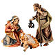 Holy Family with ox and donkey Original model painted wood from Val Gardena 10 cm - 5 pieces s6