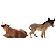 Holy Family with ox and donkey Original model painted wood from Val Gardena 10 cm - 5 pieces s9