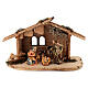 Sacred Family with Ox and Donkey 5 pcs, 10 cm Original Nativity model, in painted Valgardena wood s1