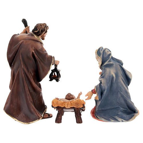 Holy Family with ox and donkey Original model painted wood from Val Gardena 12 cm - 5 pieces 9