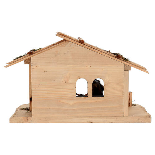 Holy Family with ox and donkey Original model painted wood from Val Gardena 12 cm - 5 pieces 11