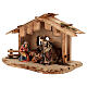 Sainte Famille avec boeuf et âne crèche Original bois peint Val Gardena 12 cm 5 pcs s3