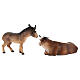 Sagrada Família com boi e burrinho presépio Original Val Gardena madeira pintada 12 cm 5 peças s10