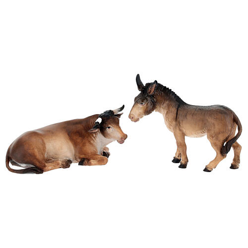 Holy Family with Ox and Donkey 5 pieces, 12 cm Original Nativity model, in painted Valgardena wood 7