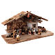 Nativity Scene with Three Wise Men, shepherds, ox and donkey Original Pastore model painted wood from Val Gardena 12 cm - 18 pieces s6