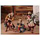 Szopka Trzej Królowie Mędrcy, pasterze, wół i osioł mod. Original drewno malowane Val Gardena 12 cm -18 części s4