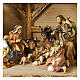 Nativity Scene with Three Wise Men, shepherds, ox and donkey Original Pastore model painted wood from Val Gardena 10 cm - 22 pieces s2