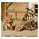 Belén Reyes Magos pastores, buey y burro mod. Original madera pintada en Val Gardena 10 cm de altura media - 22 piezas s6