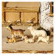 Belén Reyes Magos pastores, buey y burro mod. Original madera pintada en Val Gardena 10 cm de altura media - 22 piezas s15