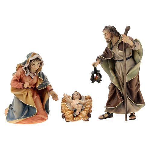 Nativity Scene with Three Wise Men, shepherds, ox and donkey Original Pastore model painted wood from Val Gardena 12 cm - 22 pieces 6