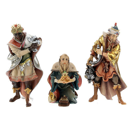 Szopka Trzej Królowie Mędrcy, pasterze, wół i osioł mod. Original drewno malowane Val Gardena 12 cm - 22 części 7