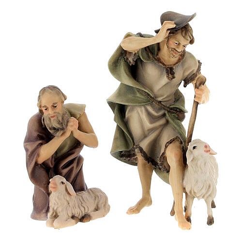 Szopka Trzej Królowie Mędrcy, pasterze, wół i osioł mod. Original drewno malowane Val Gardena 12 cm - 22 części 9