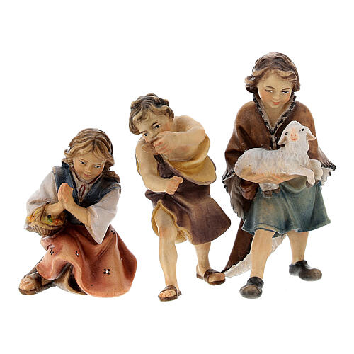 Szopka Trzej Królowie Mędrcy, pasterze, wół i osioł mod. Original drewno malowane Val Gardena 12 cm - 22 części 11