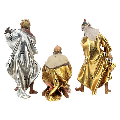 Szopka Trzej Królowie Mędrcy, pasterze, wół i osioł mod. Original drewno malowane Val Gardena 12 cm - 22 części 15