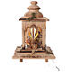 Wood Lantern with Holy Family Inside, 12 cm Original Nativity model, in painted Val Gardena wood s1