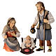 Sainte Famille avec berceau à bascule crèche Original Berger bois peint Val Gardena 12cm s1