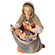 Sainte Famille avec berceau à bascule crèche Original Berger bois peint Val Gardena 12cm s3