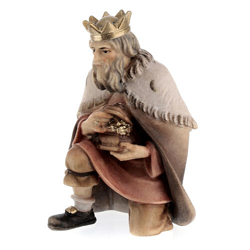Tres reyes magos para belén Original Pastor madera pintada en Val Gardena 10 cm de altura media 6