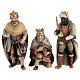 Tres reyes magos para belén Original Pastor madera pintada en Val Gardena 10 cm de altura media s1