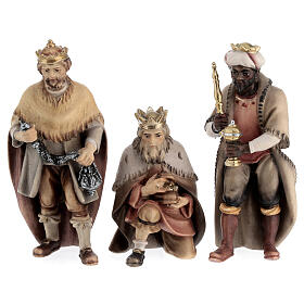 Three Kings, 10 cm nativity Original Shepherd model, in painted Valgardena wood