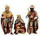 Tres reyes magos para belén Original Pastor madera pintada en Val Gardena 12 cm de altura media s1