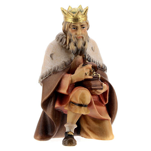 Três reis magos presépio Orginal Pastor Val Gardena madeira pintada 12 cm 3