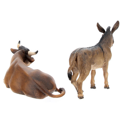 Ox and Donkey, 10 cm Nativity Original Shepherd model, in painted Valgardena wood 4