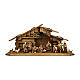 Nativity Scene in star Original Pastore model painted wood from Val Gardena 10 cm - 14 pieces s1