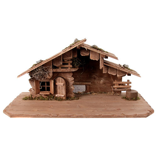 Nativity Scene in star Original Pastore model painted wood from Val Gardena 12 cm - 14 pieces 11