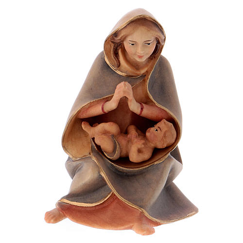 Nacimiento de Jesús para belén Original Redentor madera pintada en Val Gardena 10 cm de altura media 2