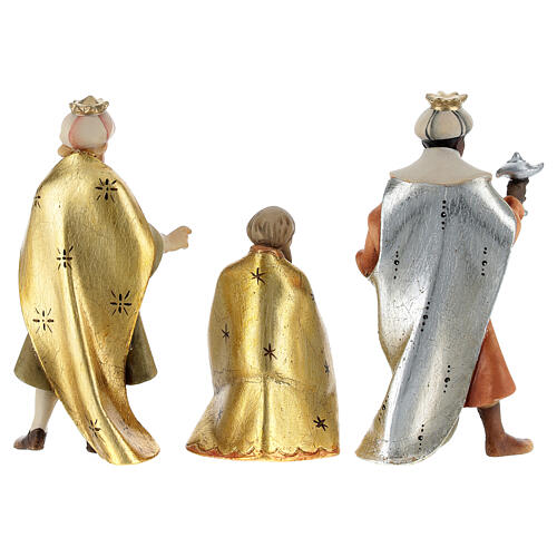 Rois Mages avec dons pour crèche Original Rédempteur bois peint Val Gardena 10 cm 5