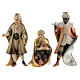 Rois Mages avec dons pour crèche Original Rédempteur bois peint Val Gardena 10 cm s1