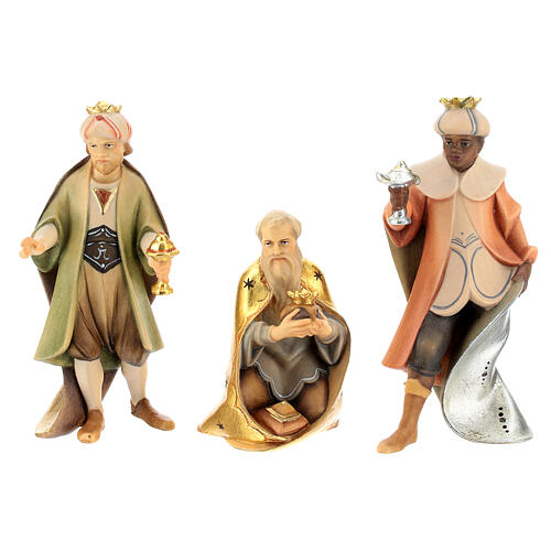 Three Kings with Gifts Set, 12 cm nativity Original Redeemer model, in painted Val Gardena wood 1
