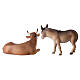 El buey y el burro para belén Original Redentor madera pintada en Val Gardena 10 cm de altura media  s4