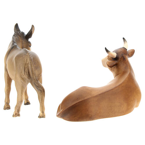 El buey y el burro para belén Original Redentor madera pintada en Val Gardena 12 cm de altura media 5