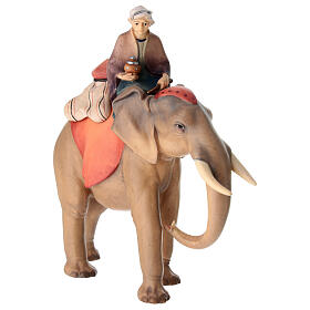 Mann auf Elefant Mod. Original Redentore 10cm Grödnertal Holz